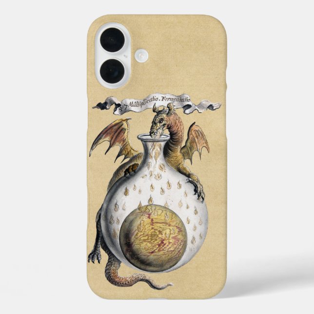 Funda iPhone 16 Plus Crucible papel antiguo de Dragón (Reverso )