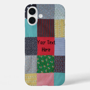 Funda iPhone 16 Plus cuadrados de tela de mosaico de color de estilo vi