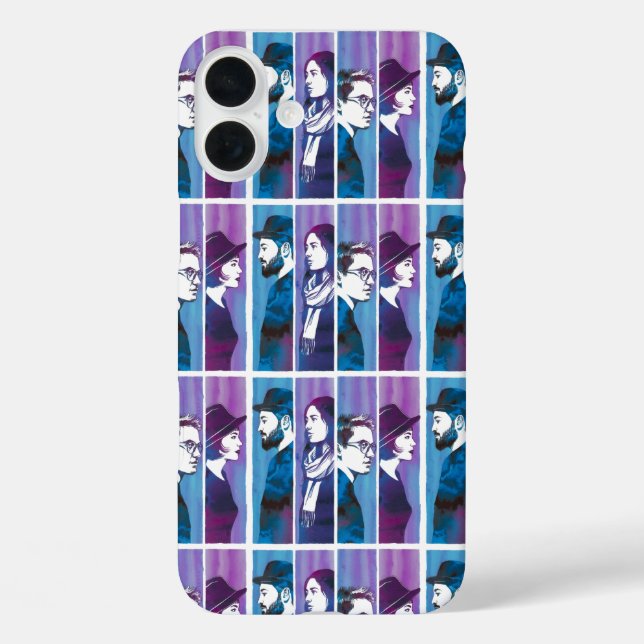 Funda iPhone 16 Plus Cuarteto de silueta degradado (Reverso )