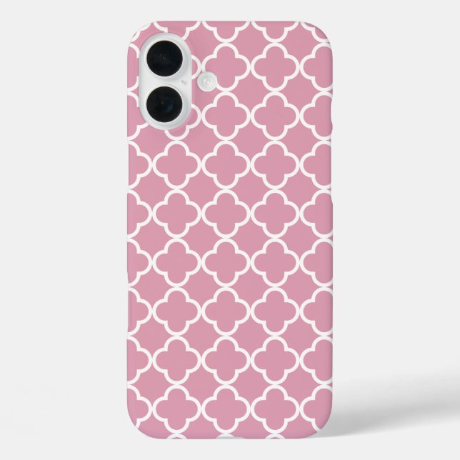 Funda iPhone 16 Plus Cuatrefolios blancos rosados (Reverso )