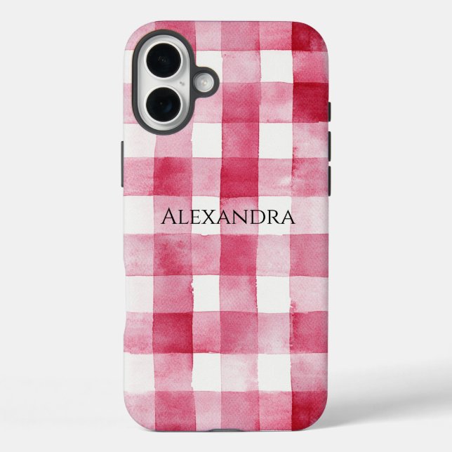 Funda iPhone 16 Plus Cumpleaños de las franjas rojas blancas (Reverso )