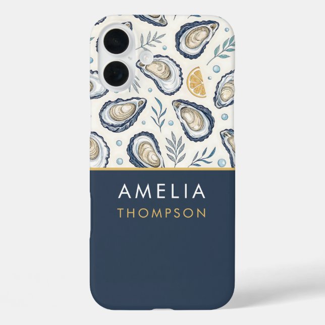 Funda iPhone 16 Plus Custom Elegant Marine Oysters (Reverso )