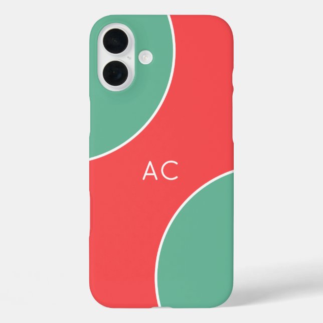 Funda iPhone 16 Plus Custom Modern Coral Minimalist (Reverso )