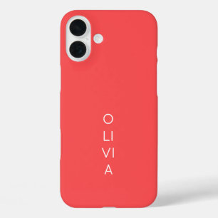 Funda iPhone 16 Plus Custom Modern Coral Minimalist