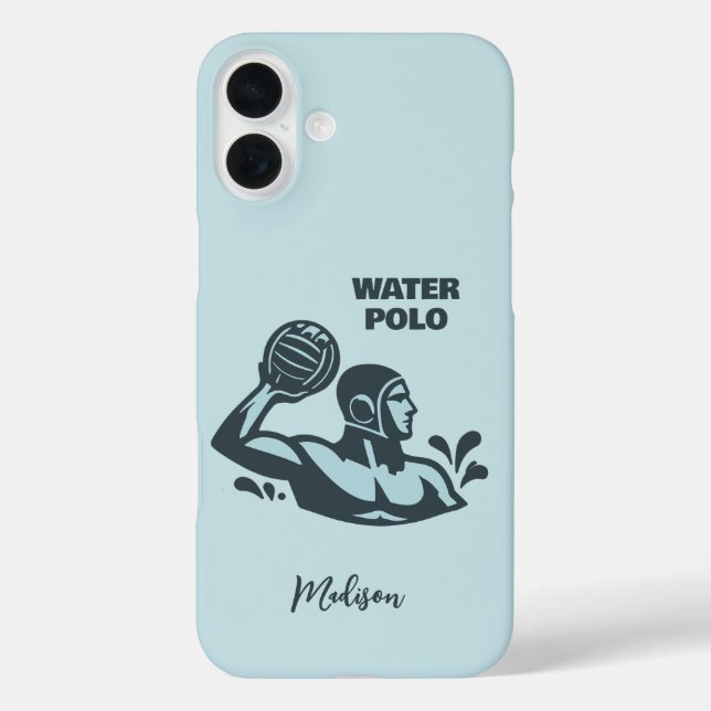 Funda iPhone 16 Plus Custom Name Water Polo (Reverso )