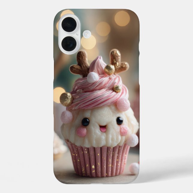 Funda iPhone 16 Plus Cute Christmas Muffin Kawaii Style  (Reverso )