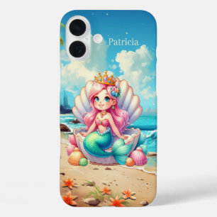 Funda iPhone 16 Plus Cute Mermaid agregar nombre