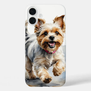 FUNDA iPhone 16 PLUS CUTE WATERCOLOR BIEWER TERRIER PUPPY DOG