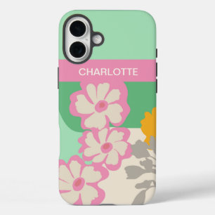 Funda iPhone 16 Plus Daisies de verano de color bloquea la floral moder
