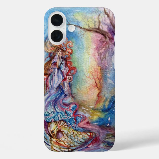 Funda iPhone 16 Plus DAMA DEL LAGO / Mágica y misterio (Reverso )
