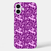 Damasco con flores de Ikat - Orquídea y Púrpura