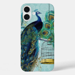 Funda iPhone 16 Plus Damasco de pavos reales