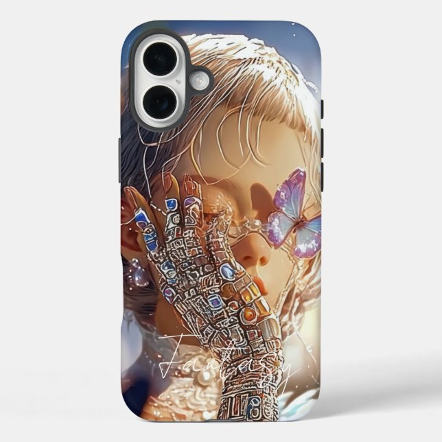 Funda iPhone 16 Plus Dark Fantasy Girl - Opal Art Aesthetic (Reverso )