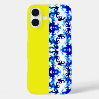 Funda iPhone 16 Plus Deporte de snowboard azul cielo amarillo