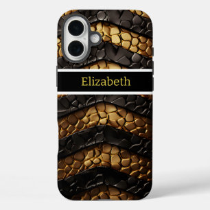 Funda iPhone 16 Plus Detalles de piel de serpiente texturizada de una s