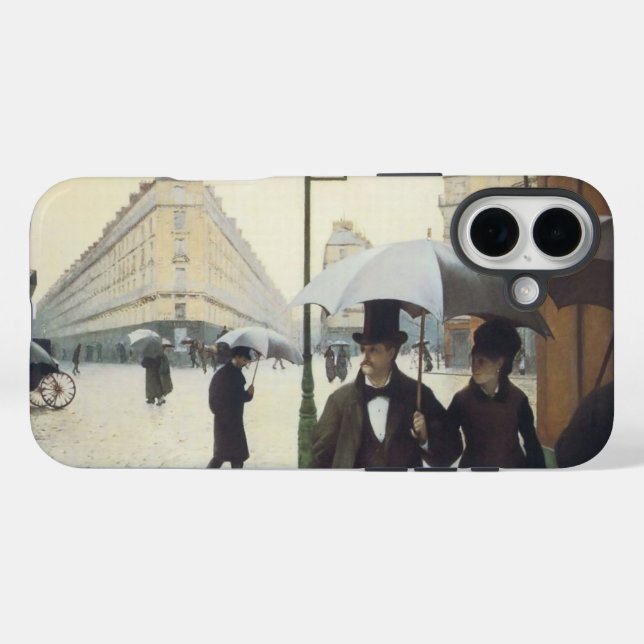 Funda iPhone 16 Plus Día de lluvias en las calles de París (Reverso (Horitonzal))