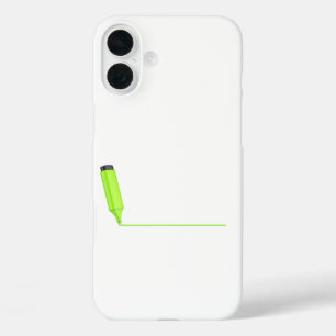Funda iPhone 16 Plus Dibujar una línea recta con un marcador de resalta