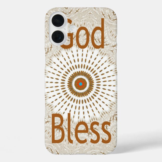 Funda iPhone 16 Plus "Dios Bendiga" | Texto Diseño de Motivo Tradiciona (Reverso )