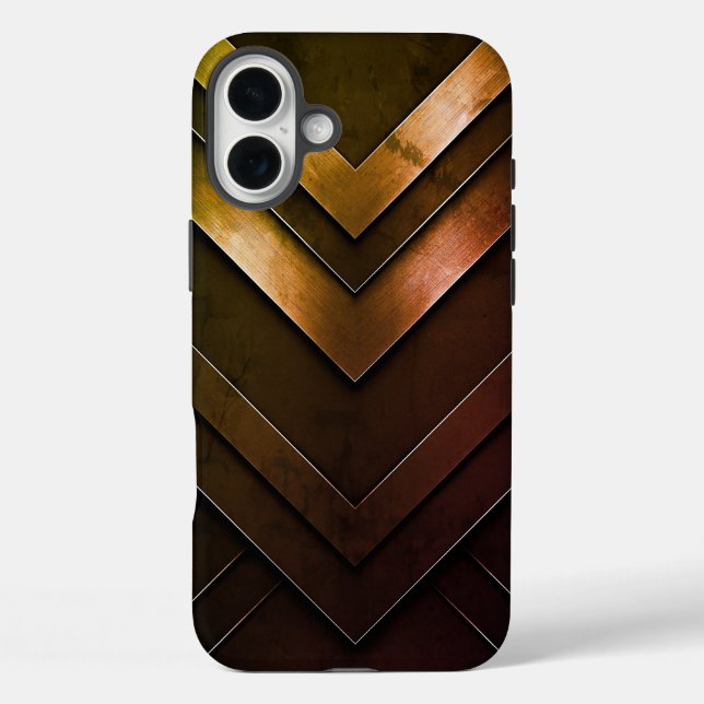 Funda iPhone 16 Plus Diseño abstracto de chevron en capas (Reverso )