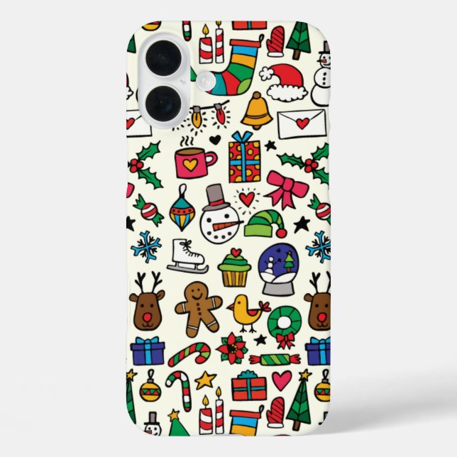 Funda iPhone 16 Plus Diseño de acentos para navidades (Reverso )