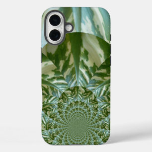 Funda iPhone 16 Plus Diseño de impresión de arte Eco Green Camo Kaleido