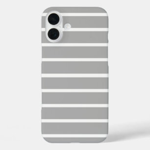 Funda iPhone 16 Plus Diseño de rayas grises ceniza