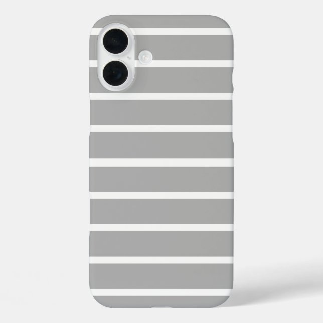 Funda iPhone 16 Plus Diseño de rayas grises ceniza (Reverso )
