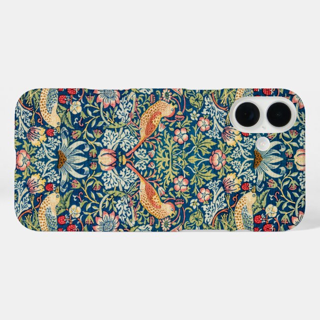 Funda iPhone 16 Plus Diseño de William Morris "Strawberry Thief" (Reverso  (Horizontal))