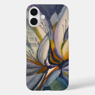 Funda iPhone 16 Plus diseño único, colores abstractos en negrita, flora