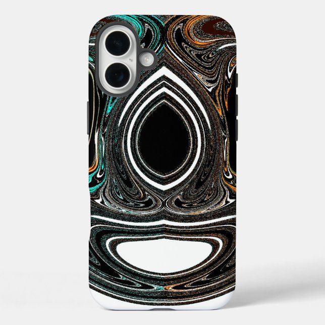 Funda iPhone 16 Plus Doodle Étnico Africano | Arte Abstracto Texturizad (Reverso )