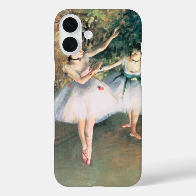 Funda iPhone 16 Plus Dos bailarinas en escena de Edgar Degas, arte vint (Reverso )