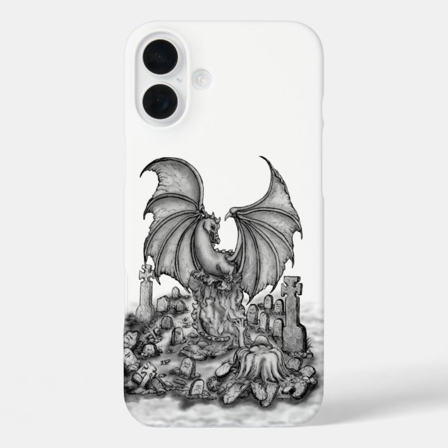 Funda iPhone 16 Plus Dragón con Zombie (Reverso )