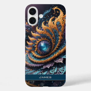 Funda iPhone 16 Plus Dragon Eye Moderno Abstracto Nombre fractal geomét