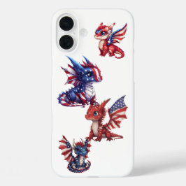Funda iPhone 16 Plus Dragón patriótico