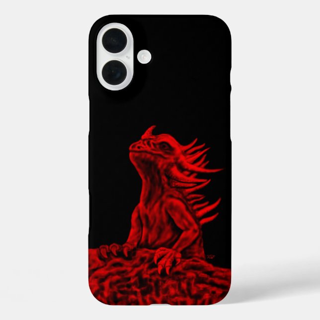 Funda iPhone 16 Plus Dragón rojo pequeño (Reverso )