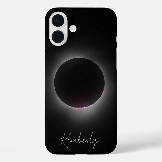 Funda iPhone 16 Plus Eclipse solar total con nombre (Reverso )