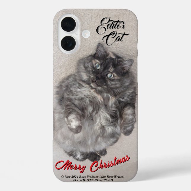 Funda iPhone 16 Plus Editor Cat por RoseWrites iPhone / iPad case (Reverso )