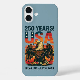 Funda iPhone 16 Plus EE. UU. 250 años - Águila calva patriótica 4 de ju