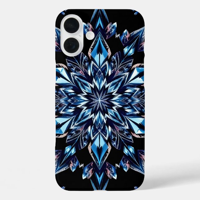 Funda iPhone 16 Plus Efecto de Cristal Azul (Reverso )