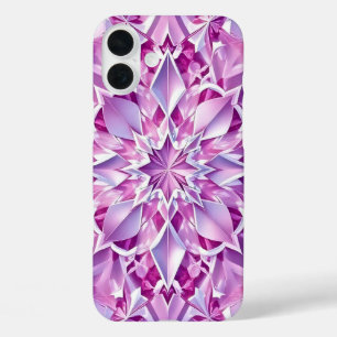 Funda iPhone 16 Plus Efecto de cristal púrpura y rosa