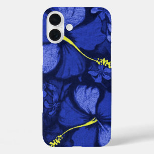 Funda iPhone 16 Plus Ejemplo hawaiano de la roca de la lava del hibisco