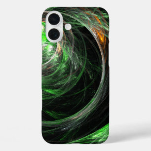 Funda iPhone 16 Plus El arte del resumen verde mundial