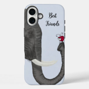 Funda iPhone 16 Plus Elefante Adorable y Ladybug Cuaderno