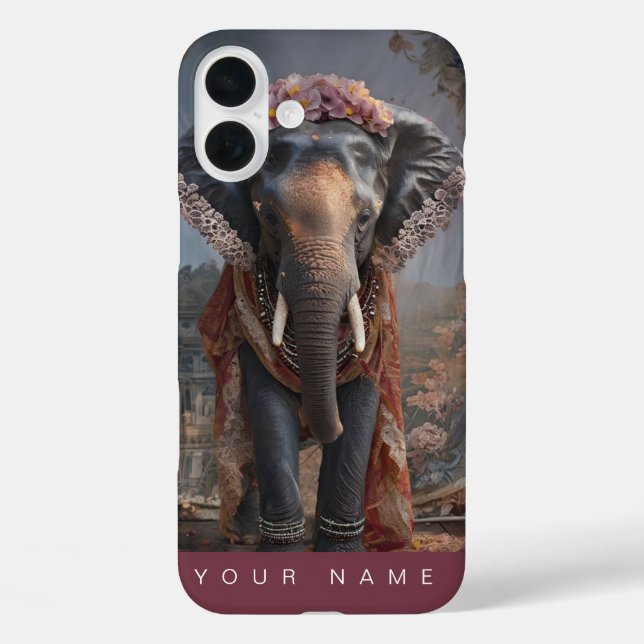 Funda iPhone 16 Plus Elefante Botánico (Reverso )