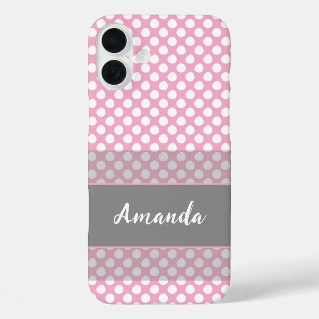 Funda iPhone 16 Plus Elegancia Punto Rosa (Reverso )