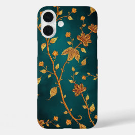 Funda iPhone 16 Plus Elegant Golden Vines iPhone Case