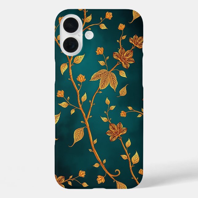 Funda iPhone 16 Plus Elegant Golden Vines iPhone Case (Reverso )
