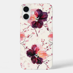 Funda iPhone 16 Plus Elegante acuarela Floral & Branches Pattern