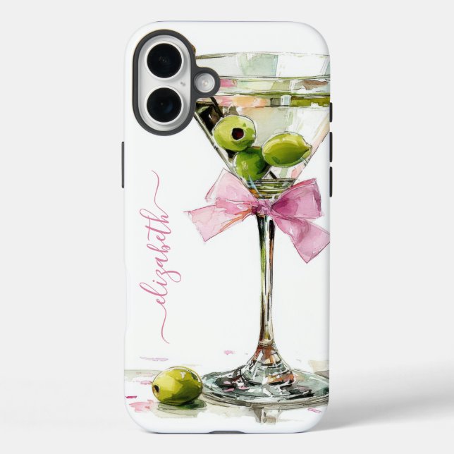 Funda iPhone 16 Plus Elegante Monograma de Martini (Reverso )