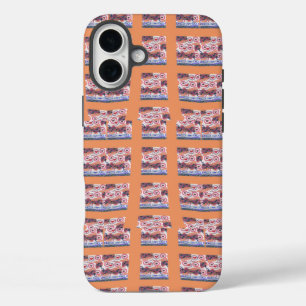 Funda iPhone 16 Plus Elegante y único arte con estampado cardíaco para 
